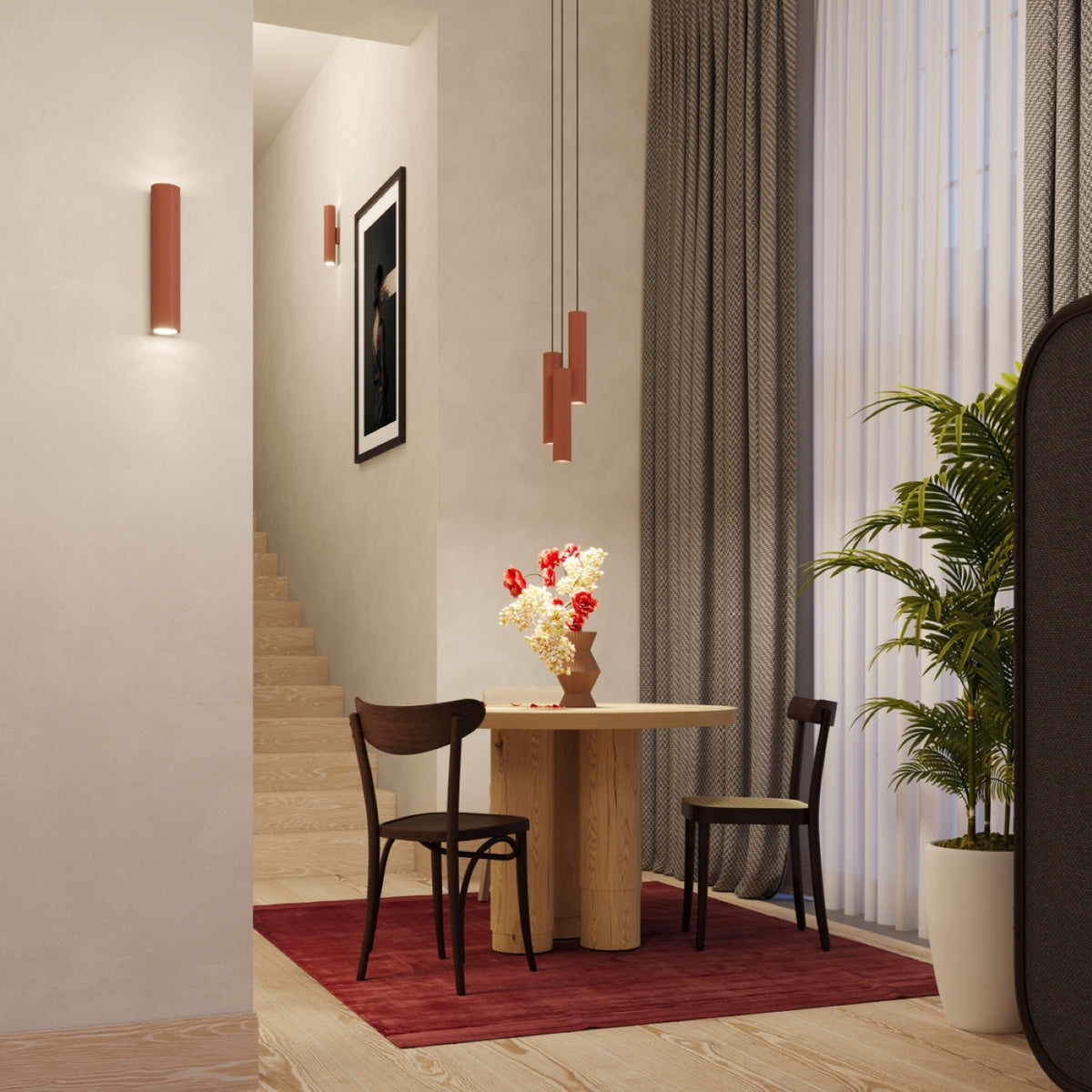 Pendellampe LAGOS 3P rød okker – GU10 3 lyskilder195 × 195 × 108 cm IP20