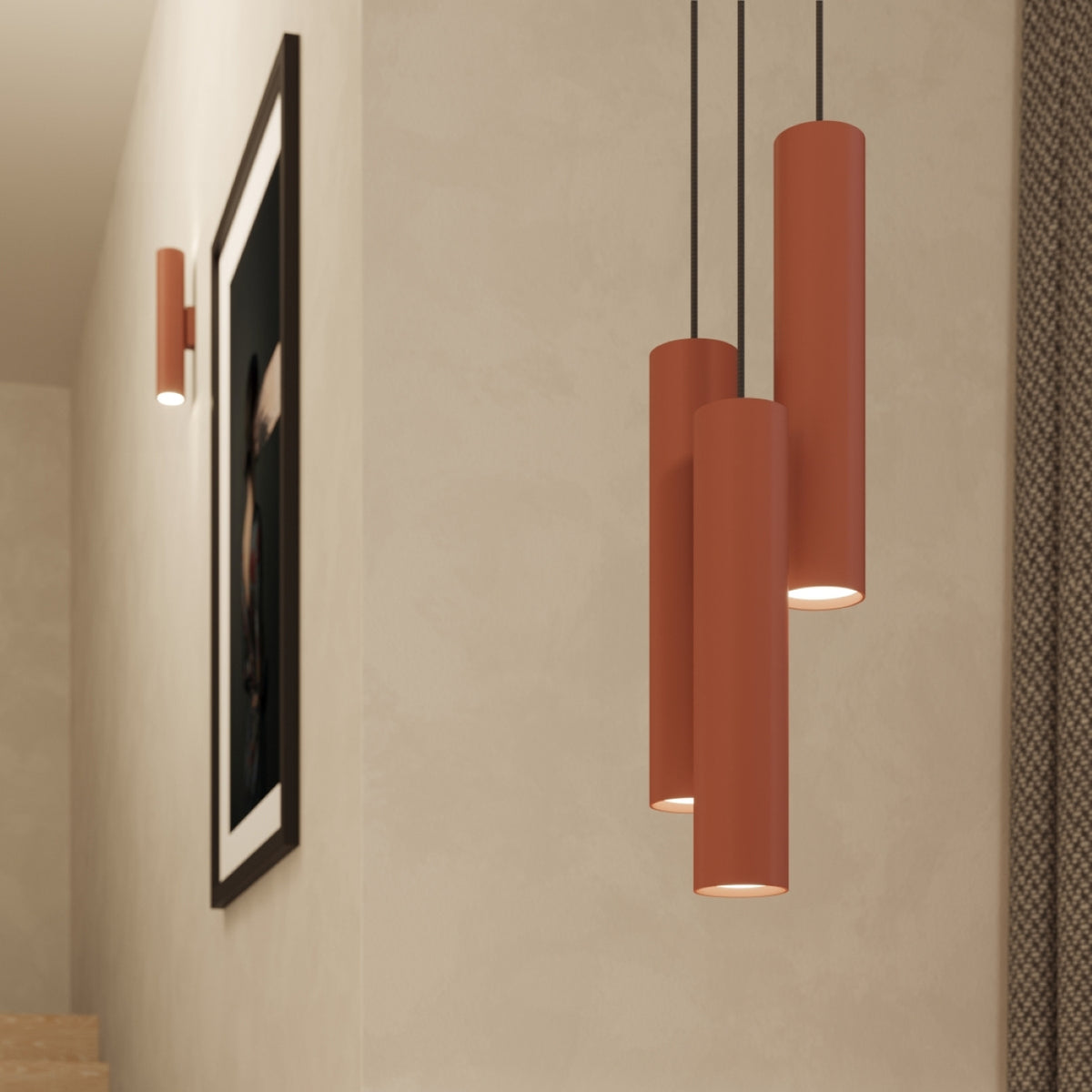Pendellampe LAGOS 3P rød okker – GU10 3 lyskilder195 × 195 × 108 cm IP20