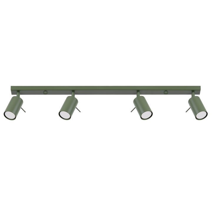Loftslampe RING 4L olivengrøn – GU10 4 lyskilder stål 81 × 6 × 17 cm IP20