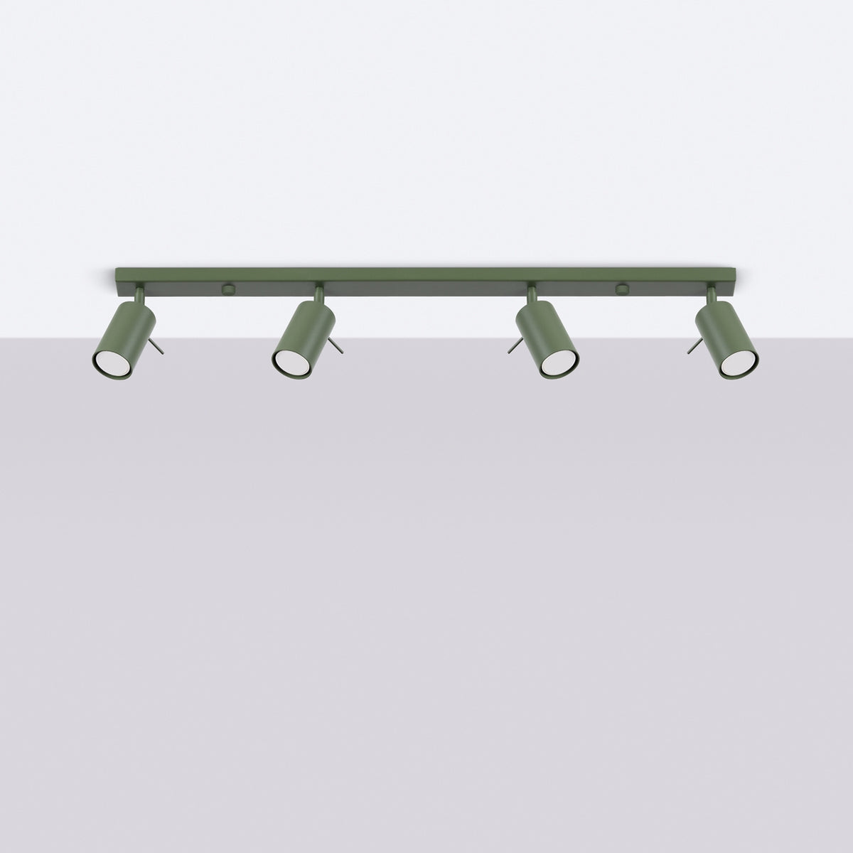 Loftslampe RING 4L olivengrøn – GU10 4 lyskilder stål 81 × 6 × 17 cm IP20