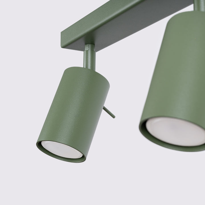 Loftslampe RING 4L olivengrøn – GU10 4 lyskilder stål 81 × 6 × 17 cm IP20