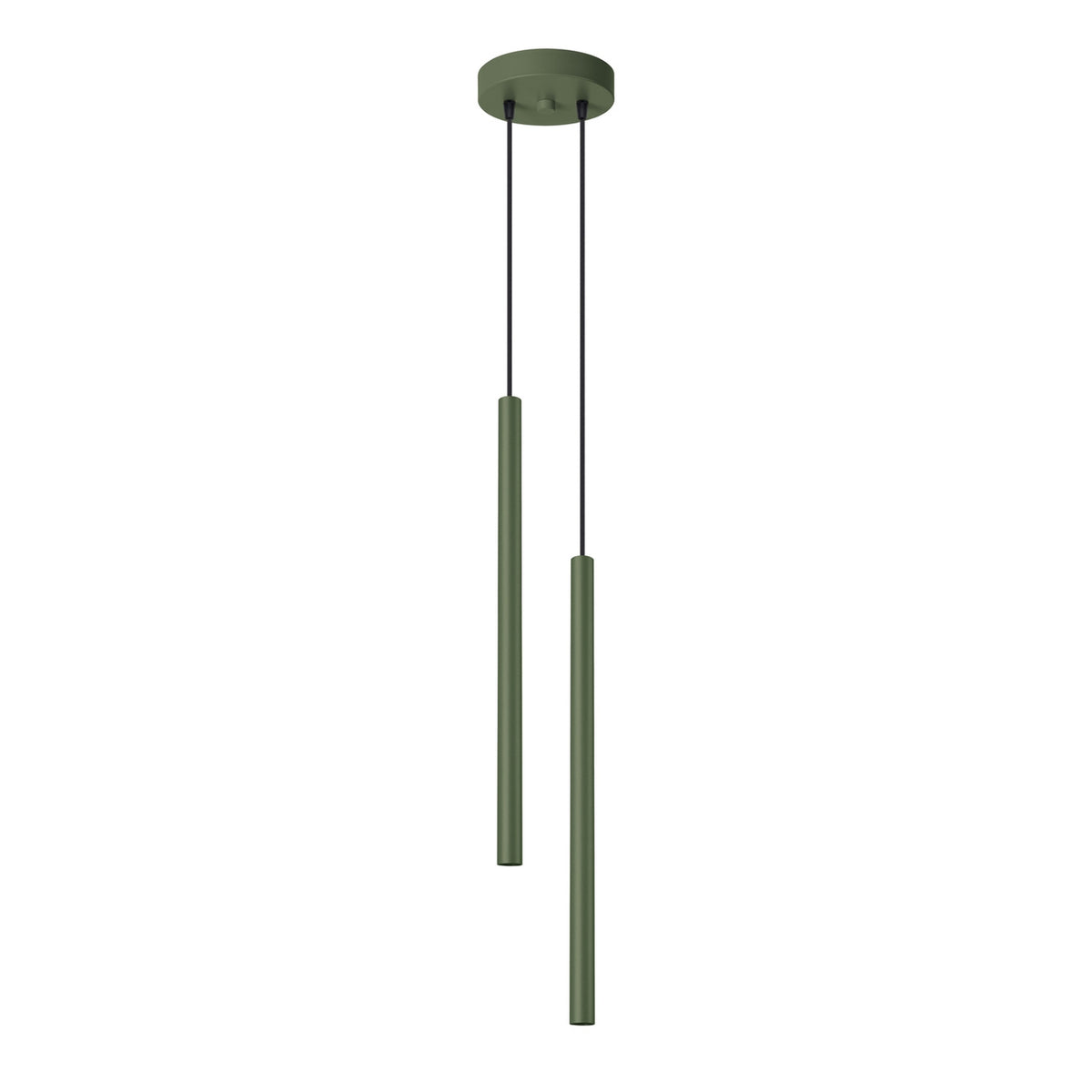 Pendellampe PASTELO 2 olivengrøn – G9 2 lyskilder stål 15 × 15 × 114 cm IP20