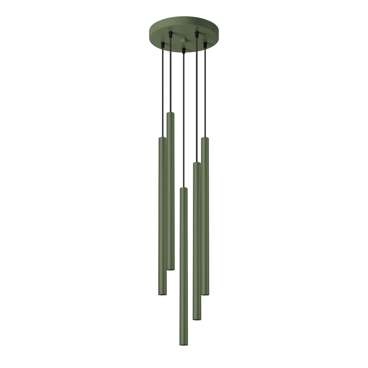Pendellampe PASTELO 5P olivengrøn med 5 lyskilder – 25 × 25 × 104 cm – SL.1522