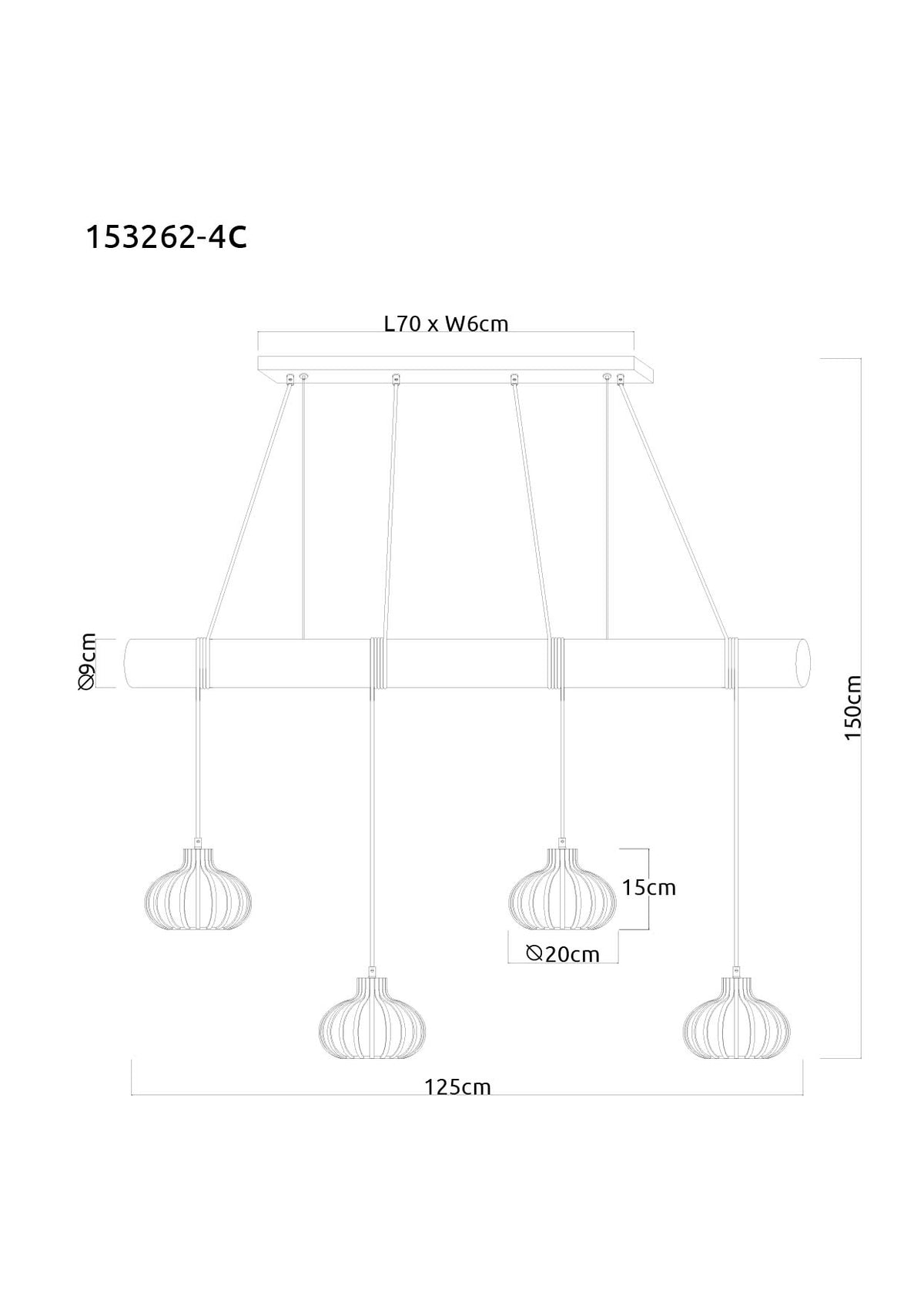 CALDWELL Pendellampe 153262-4C