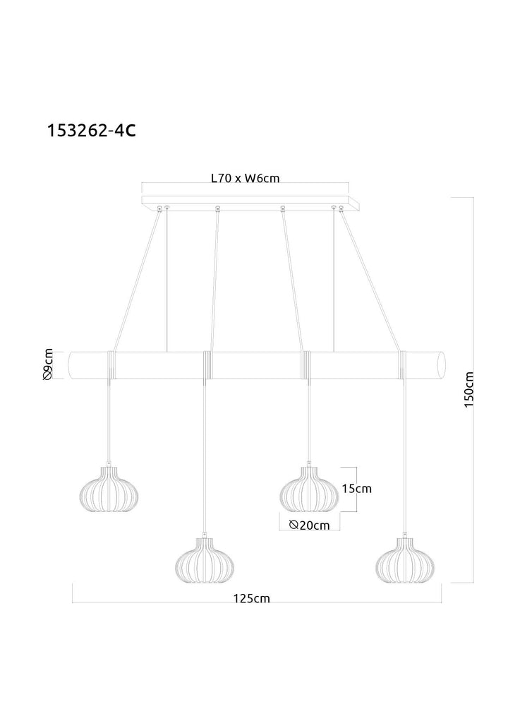 CALDWELL Pendellampe 153262-4C