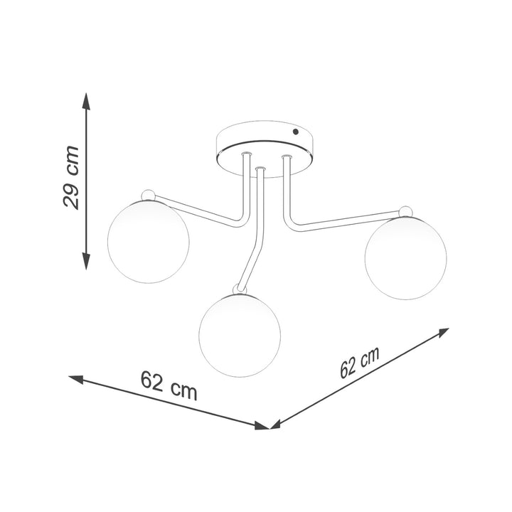 Lysekrone ASTRAL 3 sort med 3 lyskilder – 62 × 62 × 29 cm – SL.1662