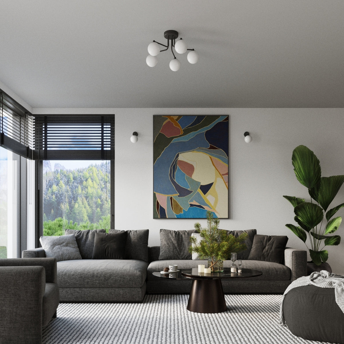 Lysekrone ASTRAL 3 sort med 3 lyskilder – 62 × 62 × 29 cm – SL.1662