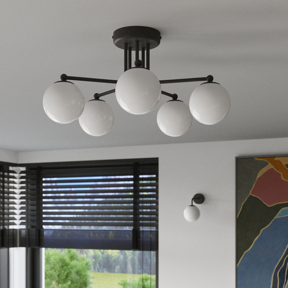 Lysekrone ASTRAL 3 sort med 3 lyskilder – 62 × 62 × 29 cm – SL.1662
