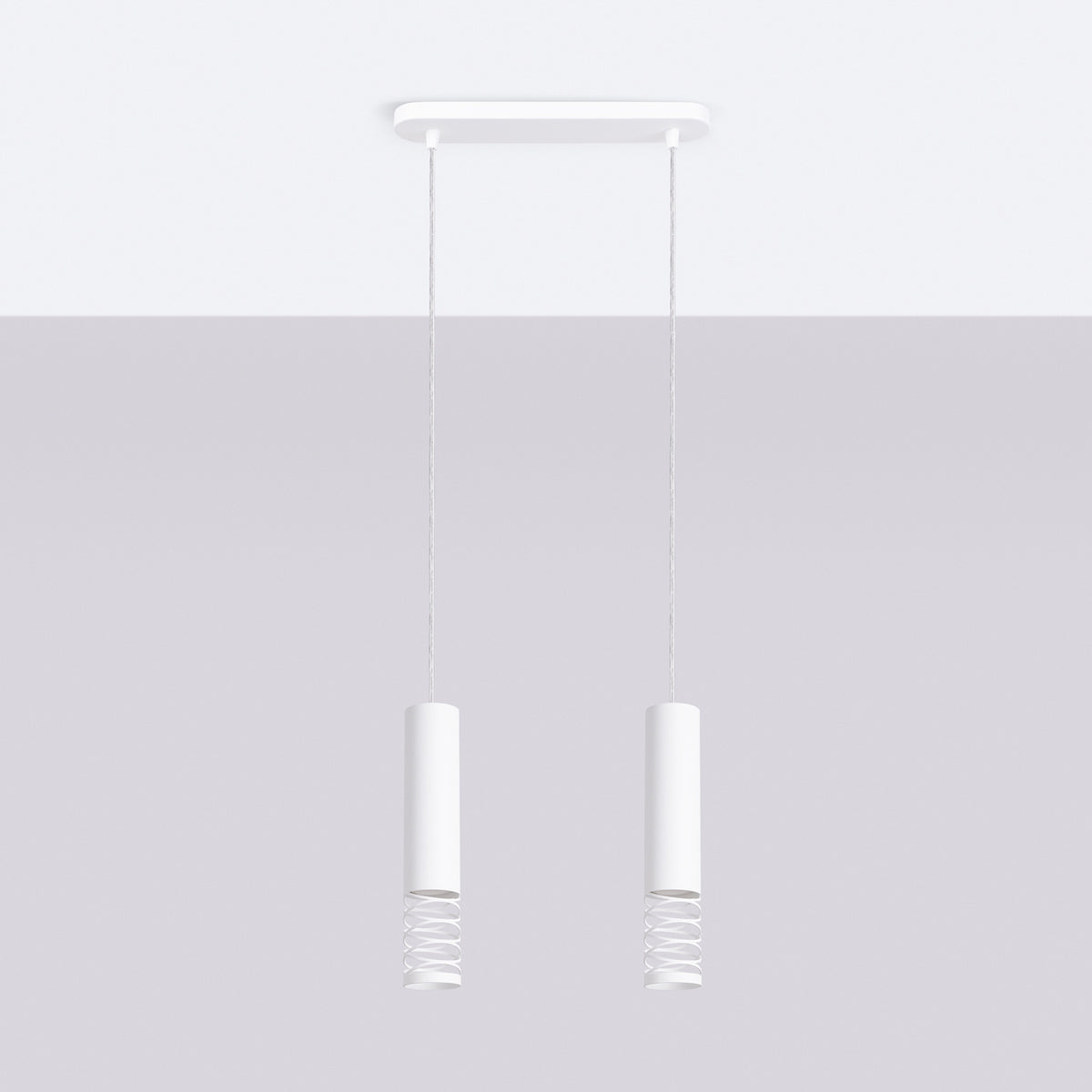 Pendellampe LAMI 2 hvid med 2 lyskilder – 33 × 6 × 125 cm – SL.1687