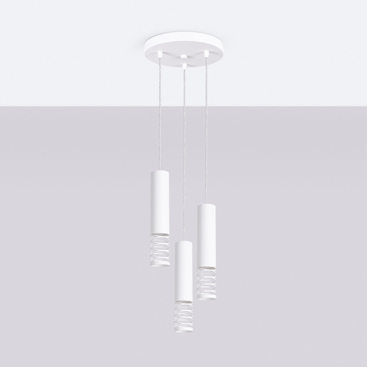 Pendellampe LAMI 3P hvid med 3 lyskilder – 25 × 25 × 125 cm – SL.1689