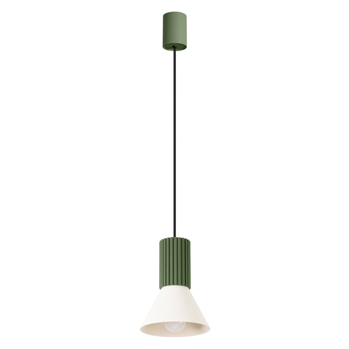 Pendellampe ESTRIA 1 beige/olivengrøn – E14 1 lyskilde 14 × 14 × 120 cm IP20