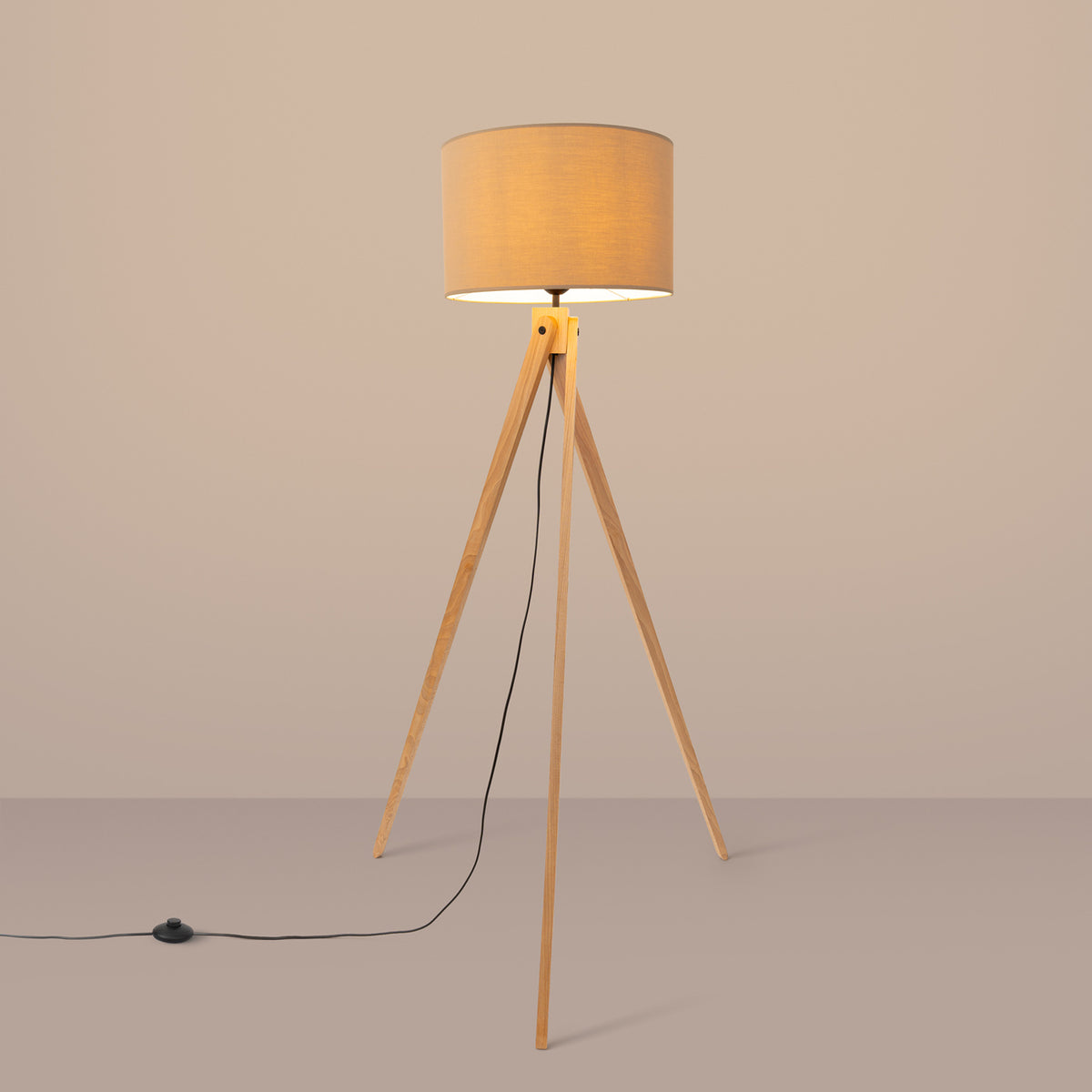 Gulvlampe NATT beige med 1 lyskilder – 77 × 77 × 140 cm – SL.1905
