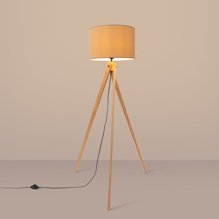 Gulvlampe NATT beige med 1 lyskilder – 77 × 77 × 140 cm – SL.1905