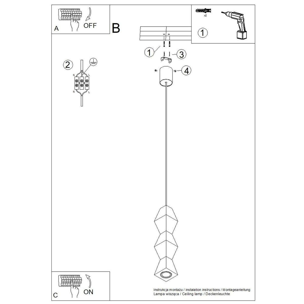 Pendellampe KUBBE mellem S – SL.2031