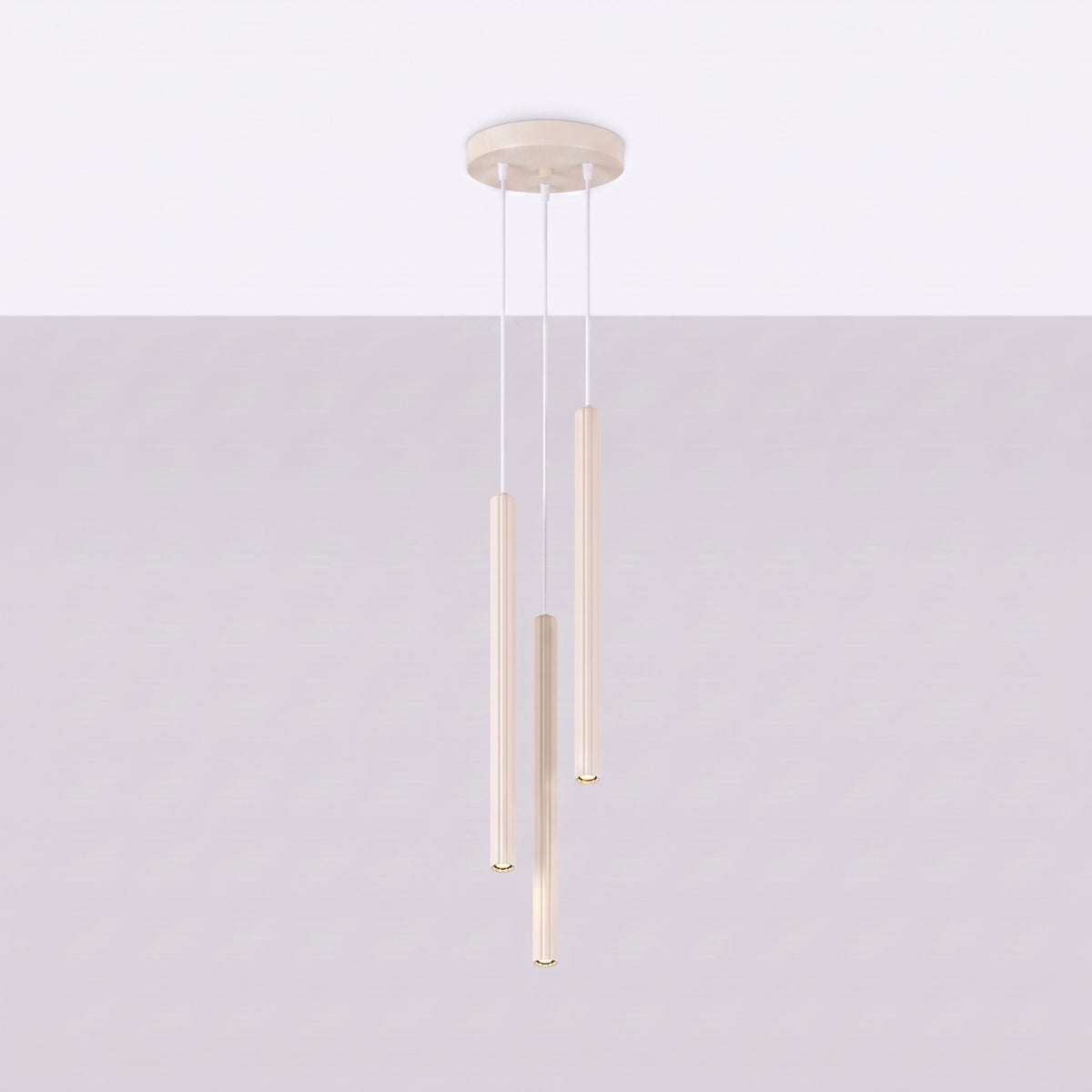 Pendellampe ARCHE 3P beige – G9 3 lyskilder stål 20 × 20 × 120 cm IP20