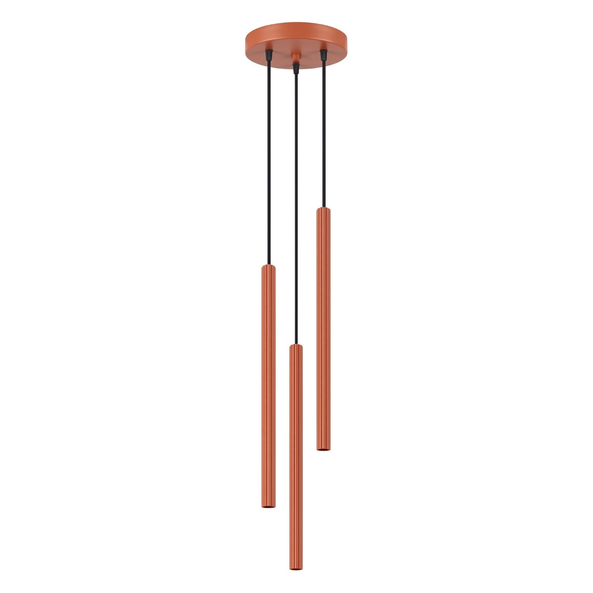 Pendellampe ARCHE 3P rød okker – G9 3 lyskilder stål 20 × 20 × 120 cm IP20