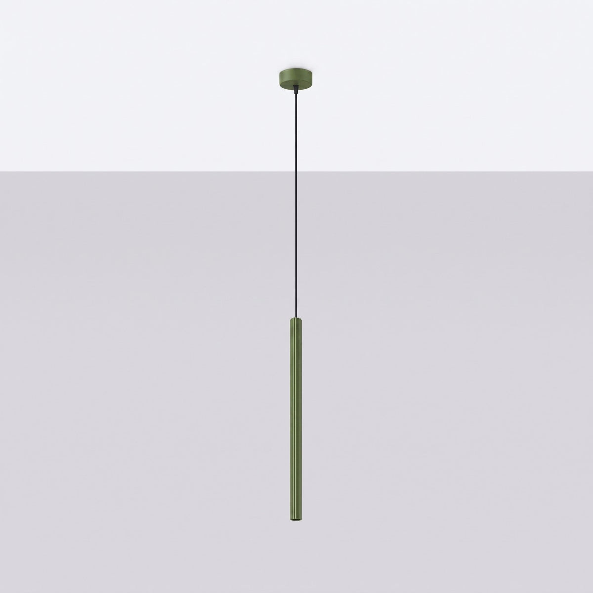 Pendellampe ARCHE 1 olivengrøn – G9 1 lyskilde stål 8 × 8 × 120 cm IP20
