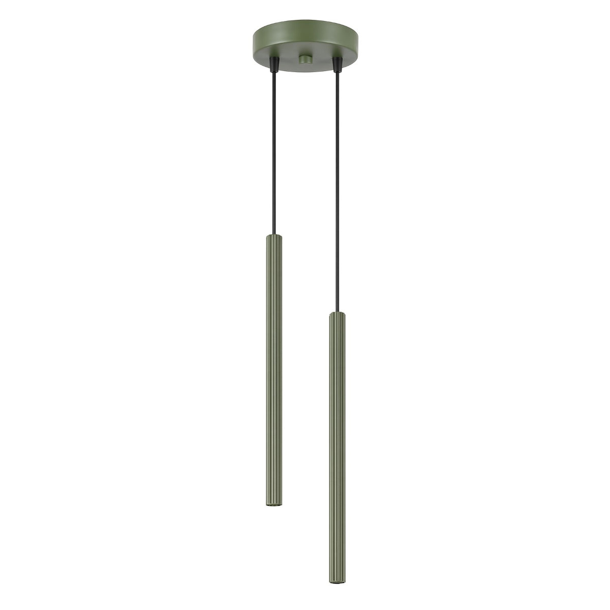 Pendellampe ARCHE 2P olivengrøn – G9 2 lyskilder stål 15 × 15 × 118 cm IP20
