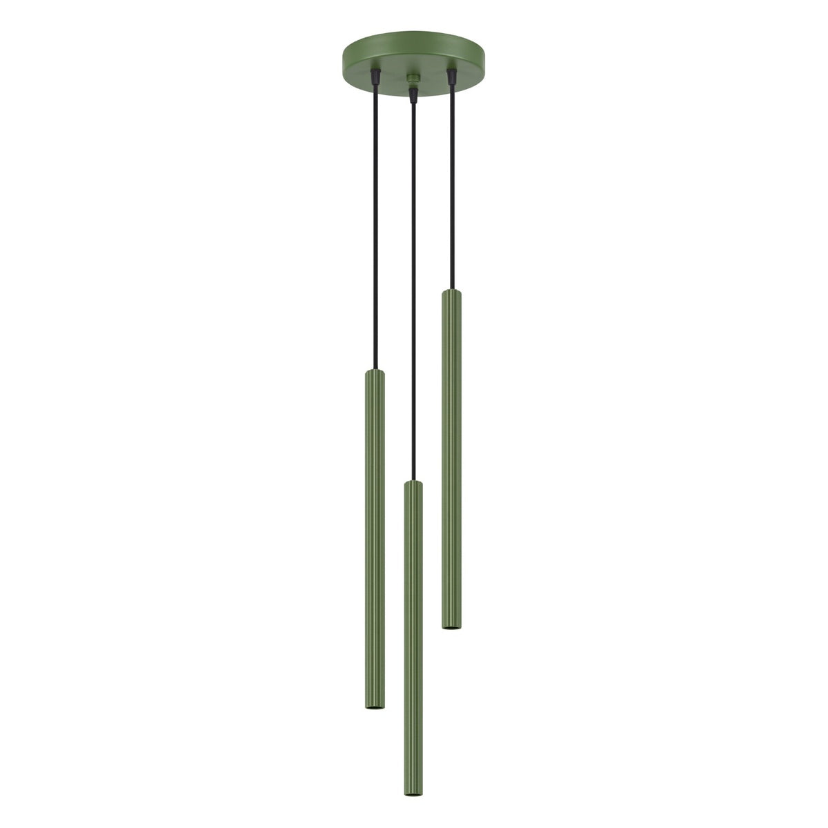 Pendellampe ARCHE 3P olivengrøn – G9 3 lyskilder stål 20 × 20 × 120 cm IP20