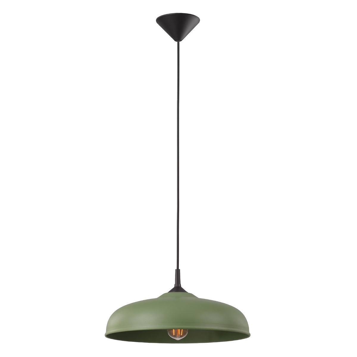 Pendellampe GINA olivengrøn – E27 1 lyskilde stål 38 × 38 × 74 cm IP20