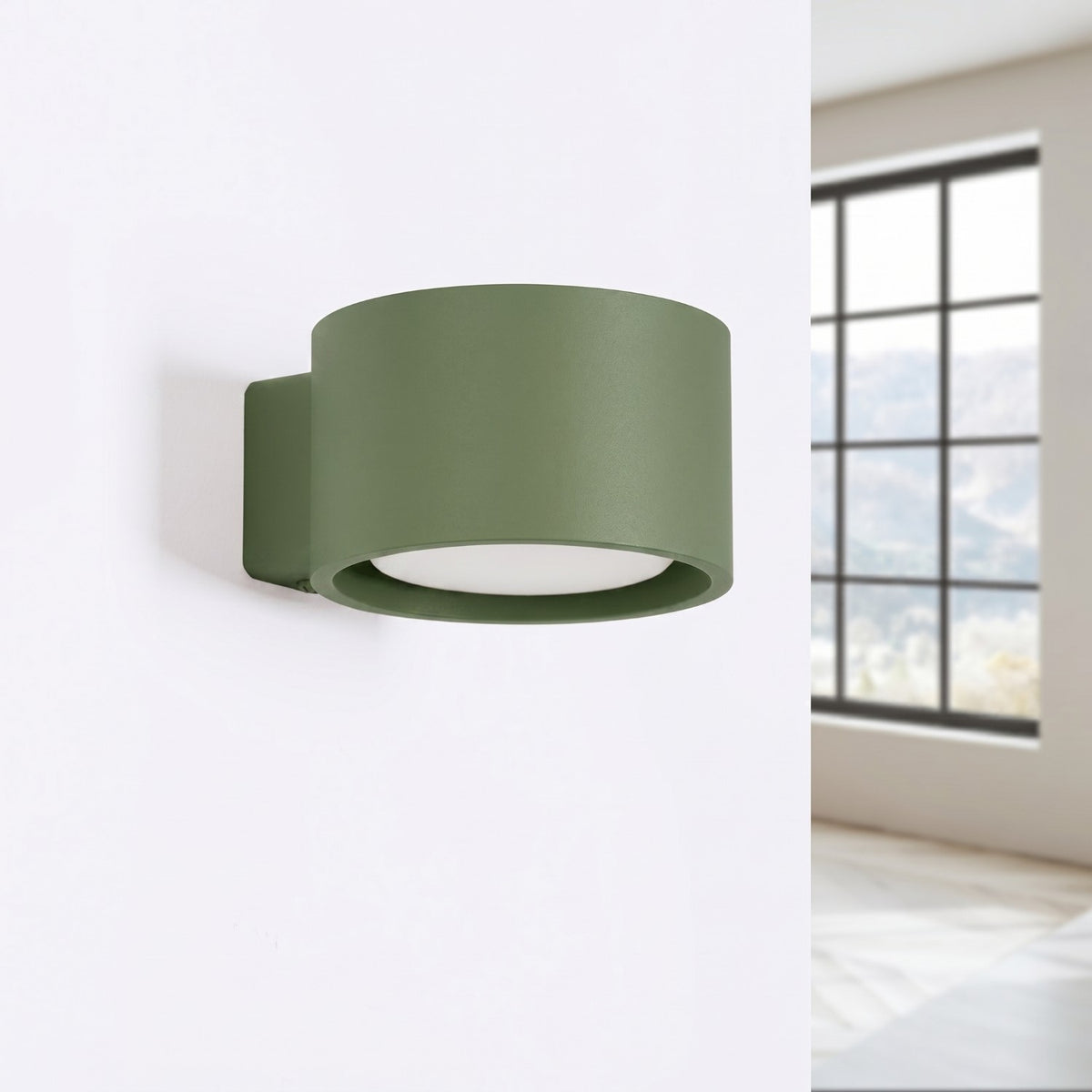 Væglampe MODO 1 olivengrøn Gx53 – 1 lyskilde aluminium 10 × 12 × 6 cm IP20