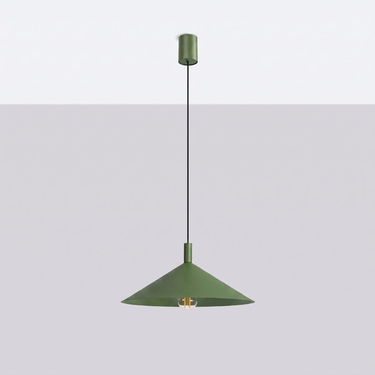 Pendellampe NOX 40 olivengrøn – E27 1 lyskilde stål 40 × 40 × 135 cm IP20