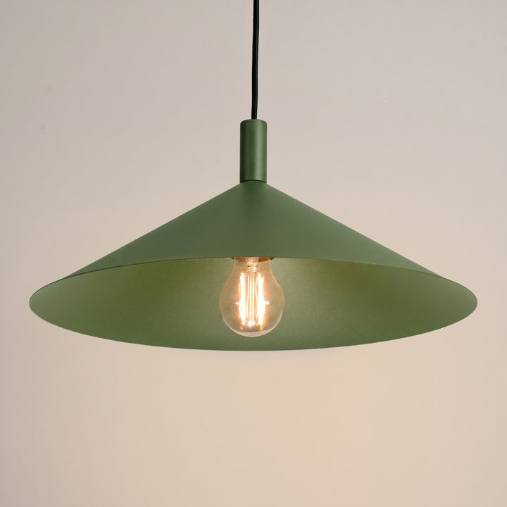 Pendellampe NOX 40 olivengrøn – E27 1 lyskilde stål 40 × 40 × 135 cm IP20