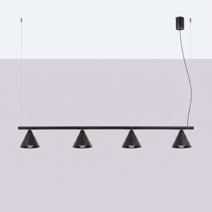 Lysekrone NOX 4L sort med 4 lyskilder – 122 × 14 × 215 cm – SL.2552