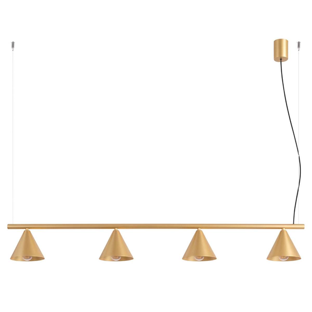 Lysekrone NOX 4L guld – E14 4 lyskilder stål 122 × 14 × 215 cm IP20