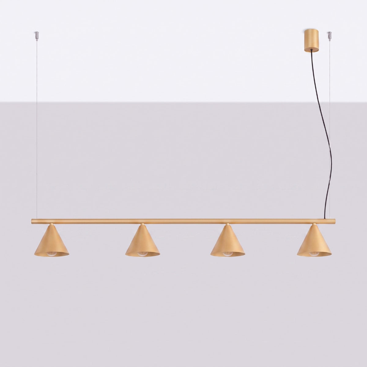 Lysekrone NOX 4L guld – E14 4 lyskilder stål 122 × 14 × 215 cm IP20