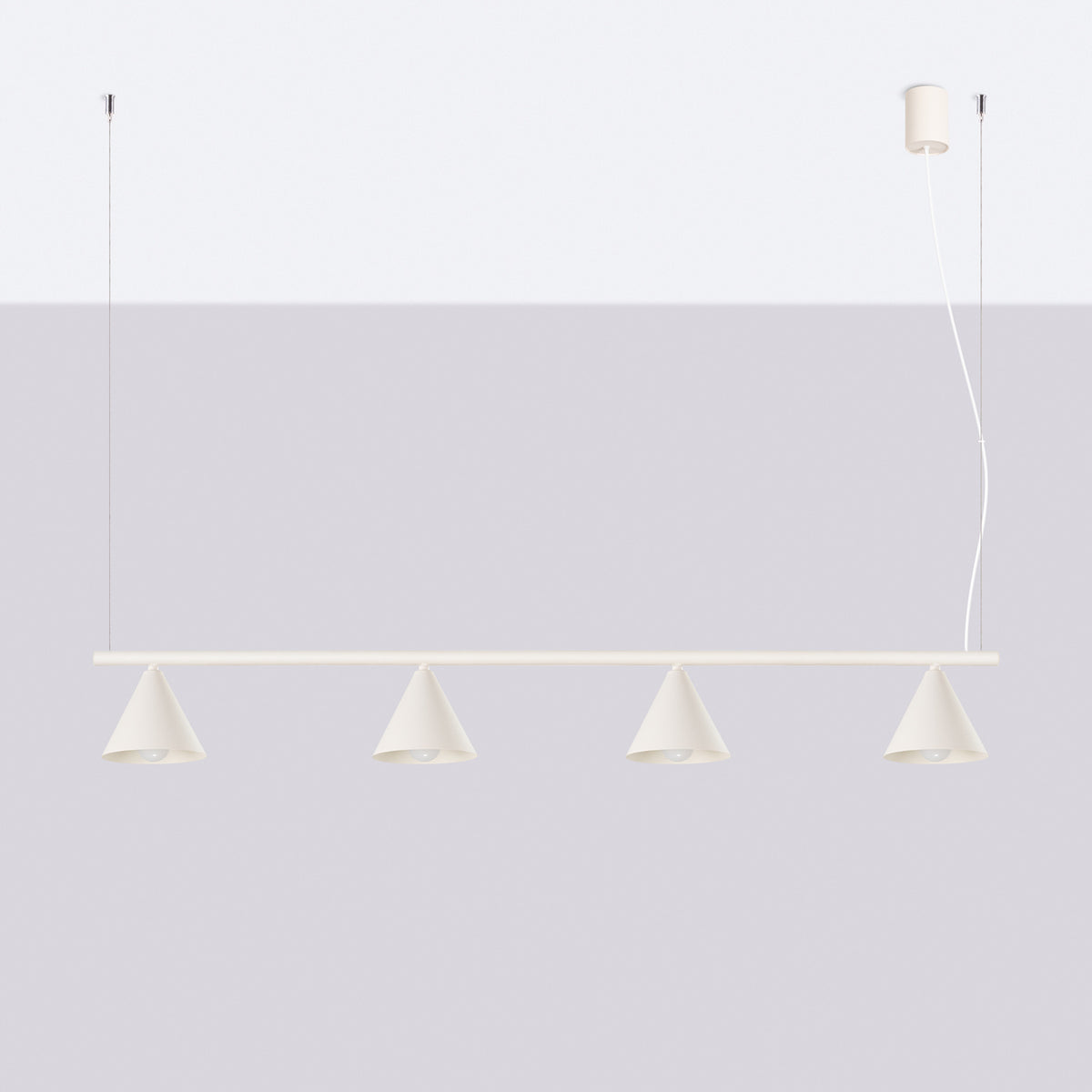 Lysekrone NOX 4L beige – E14 4 lyskilder stål 122 × 14 × 215 cm IP20