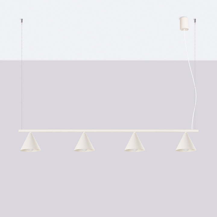 Lysekrone NOX 4L beige – E14 4 lyskilder stål 122 × 14 × 215 cm IP20