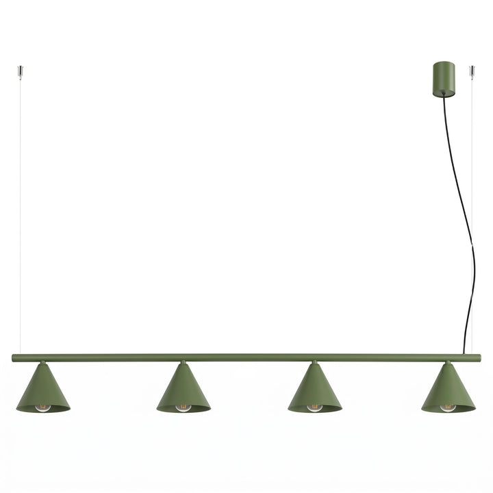 Lysekrone NOX 4L olivengrøn – E14 4 lyskilder stål 122 × 14 × 215 cm IP20