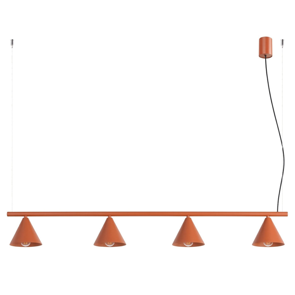Lysekrone NOX 4L rød okker – E14 4 lyskilder stål 122 × 14 × 215 cm IP20