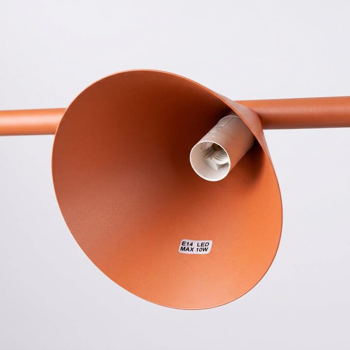 Lysekrone NOX 4L rød okker – E14 4 lyskilder stål 122 × 14 × 215 cm IP20