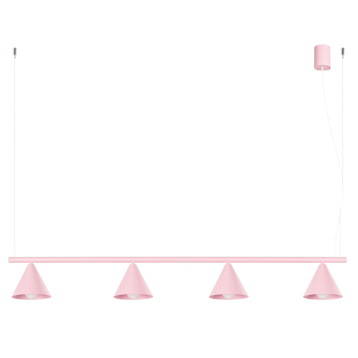Lysekrone NOX 4L pink – E14 4 lyskilder stål 122 × 14 × 215 cm IP20