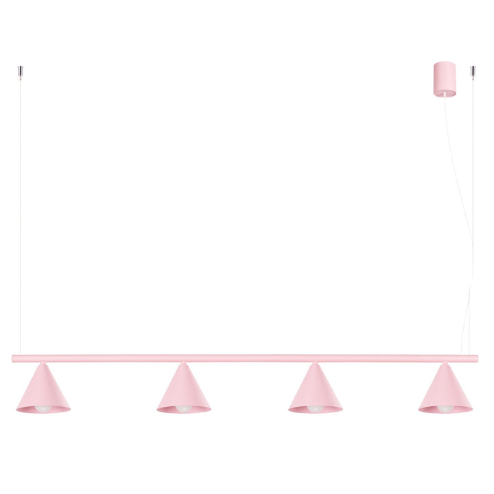 Lysekrone NOX 4L pink – E14 4 lyskilder stål 122 × 14 × 215 cm IP20