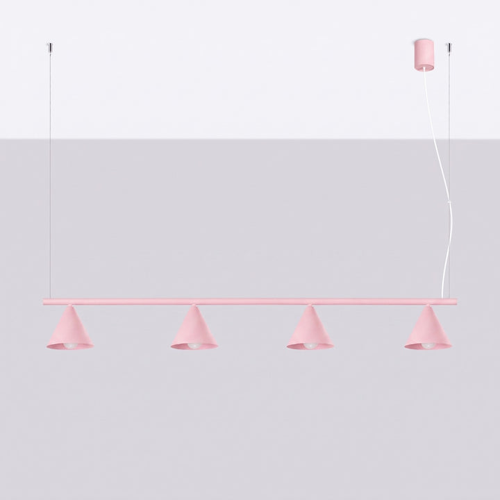 Lysekrone NOX 4L pink – E14 4 lyskilder stål 122 × 14 × 215 cm IP20