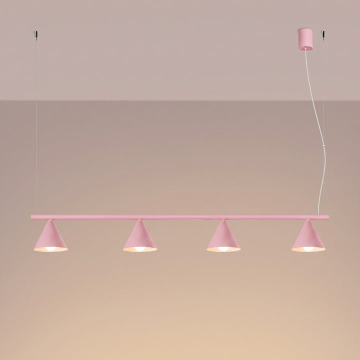 Lysekrone NOX 4L pink – E14 4 lyskilder stål 122 × 14 × 215 cm IP20