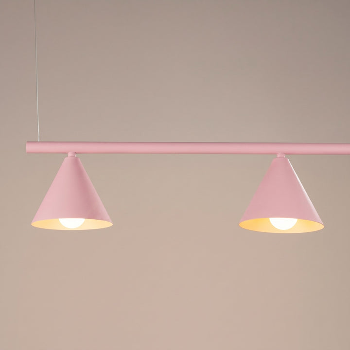 Lysekrone NOX 4L pink – E14 4 lyskilder stål 122 × 14 × 215 cm IP20