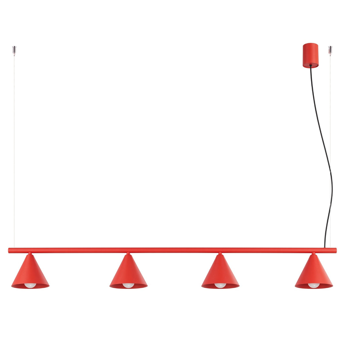 Lysekrone NOX 4L red – E14 4 lyskilder stål 122 × 14 × 215 cm IP20