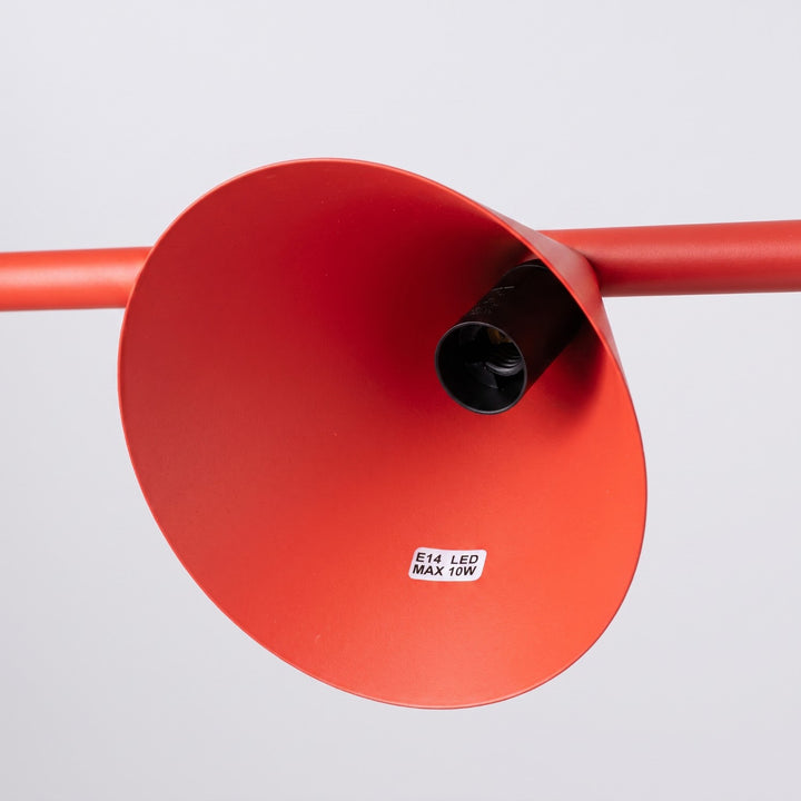 Lysekrone NOX 4L red – E14 4 lyskilder stål 122 × 14 × 215 cm IP20