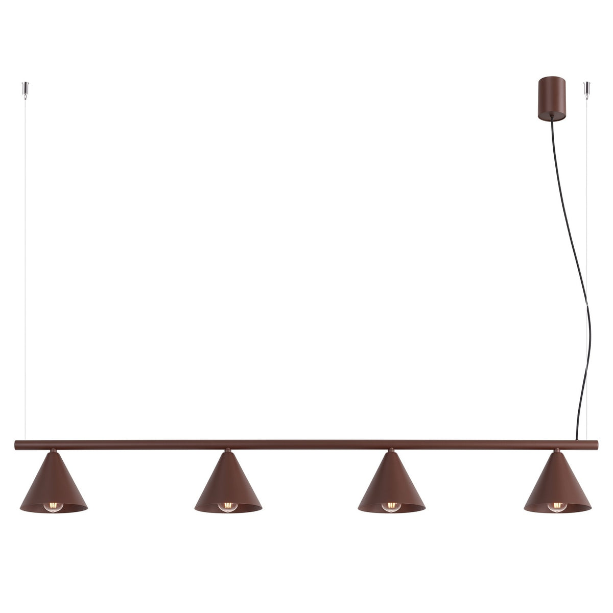 Lysekrone NOX 4L brun – E14 4 lyskilder stål 122 × 14 × 215 cm IP20