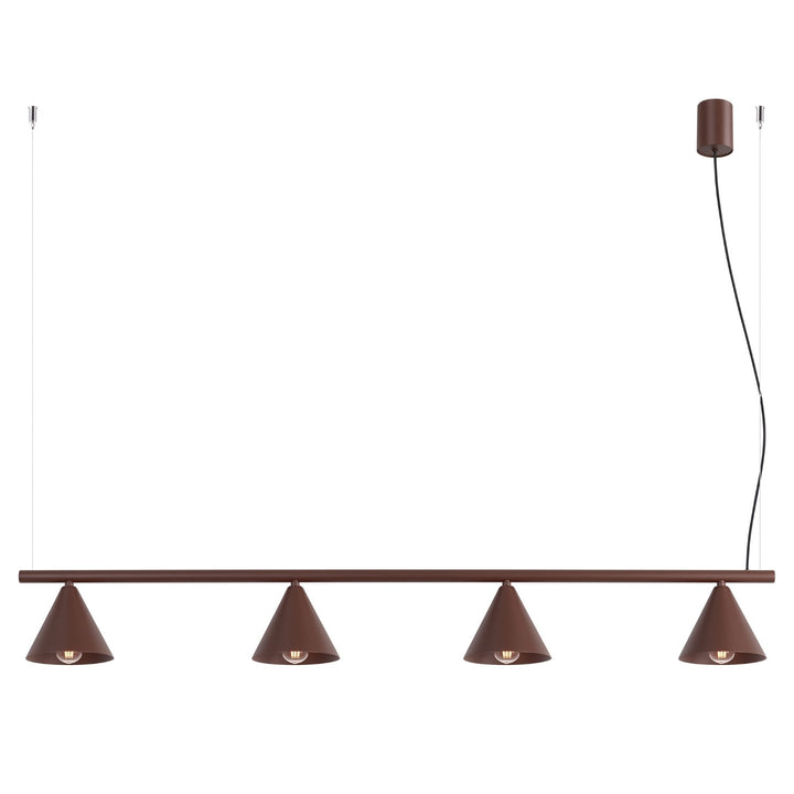 Lysekrone NOX 4L brun – E14 4 lyskilder stål 122 × 14 × 215 cm IP20