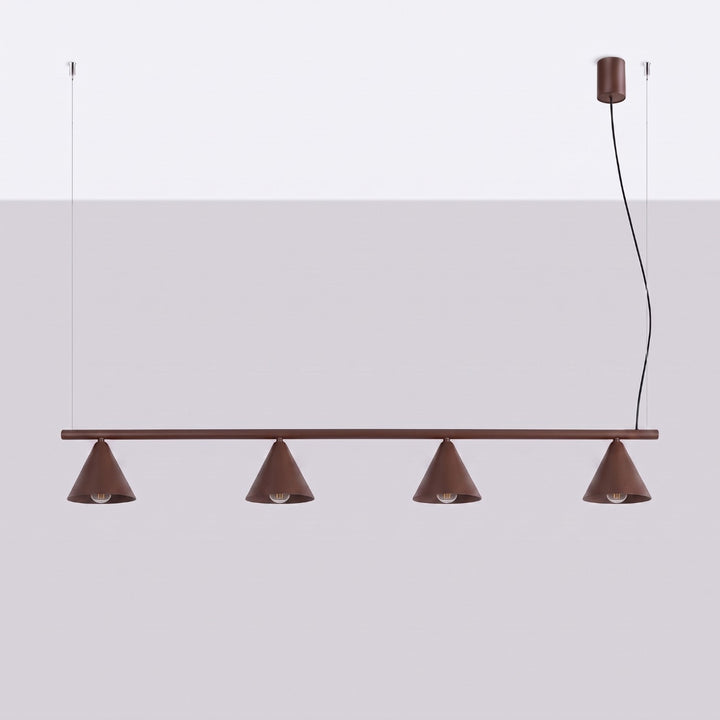 Lysekrone NOX 4L brun – E14 4 lyskilder stål 122 × 14 × 215 cm IP20